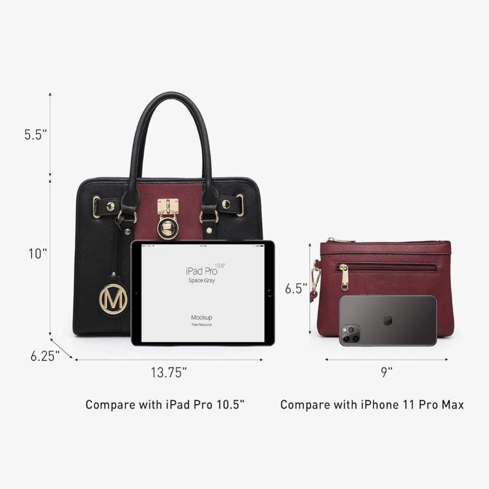 ๐HP๐ MKP Women Satchel with Matching Wristlet - Picture 2 of 4